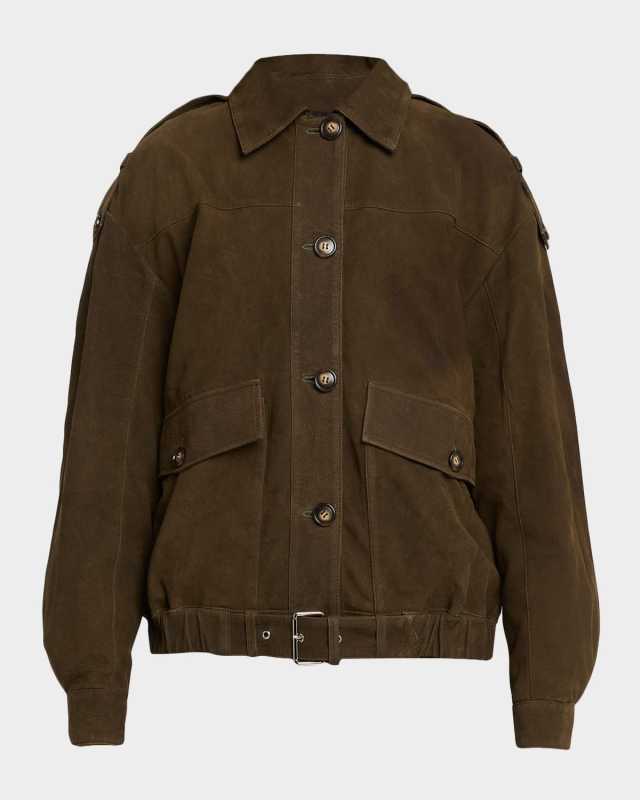 Barrie Suede Belted Jacket